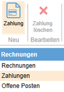 Menü Zahlung