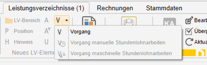 Menü Vorgänge