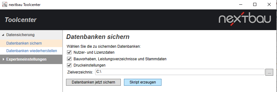 nextbau Datensicherung