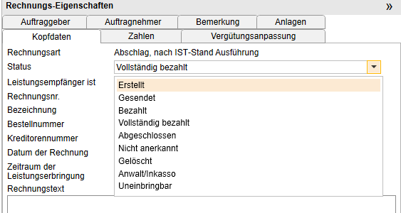Rechnungs-Eigenschaften