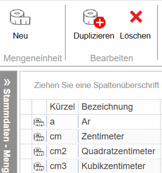 Screen Mengeneinheiten komfortabel auswählen in nextbau