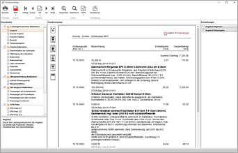 Screenshot nextbau Druckliste