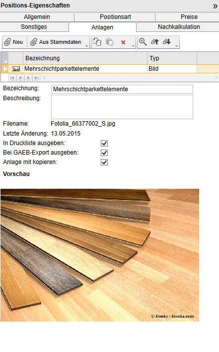 Positions-Eigenschaften