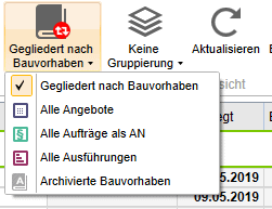 Menü Gliederung