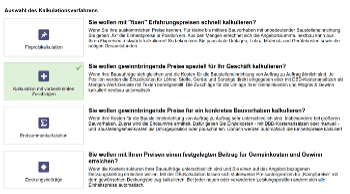 Screen Kalkulationsverfahren in nextbau