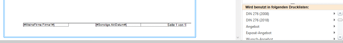 Drucklisten Auflistung