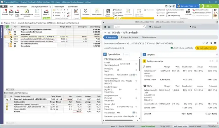 nextbau - Screenshot Angebots-LV