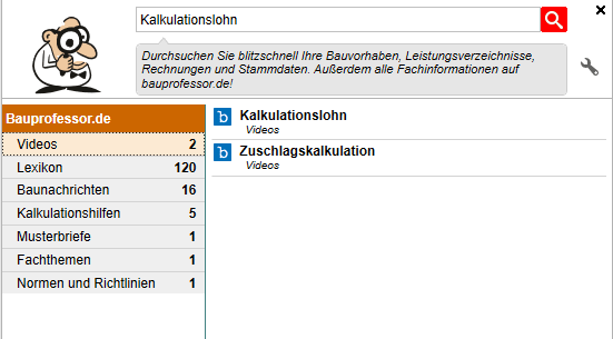 Bauprofessor Suche