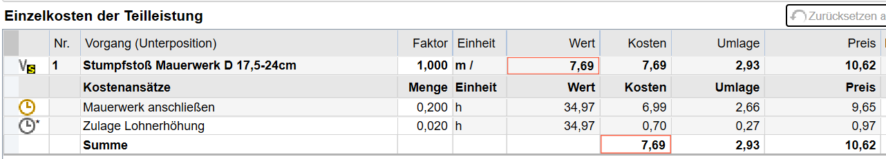 Zusätzliche Leistungen kalkulieren in nextbau Screen Zusätzliche Leistungen kalkulieren in nextbau