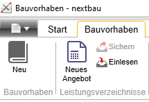 Neues Angebot Menü