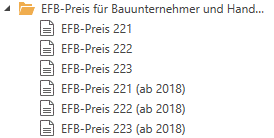 Ausdruck des Angebotes: EFB-Formblätter